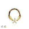 316L SURGICAL STEEL CZ STAR FIRE WING SEPTUM HINGED SEGMENT HOOP RING